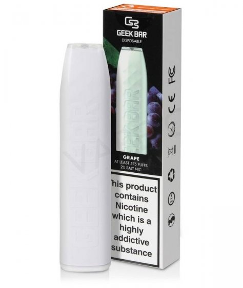 Geek Bar Grape Disposable, Tigara Electronica de Unica Folosinta, 600 Pufuri, 2ml Lichid, Nicotina 20 mg/ml, Calitate Premium