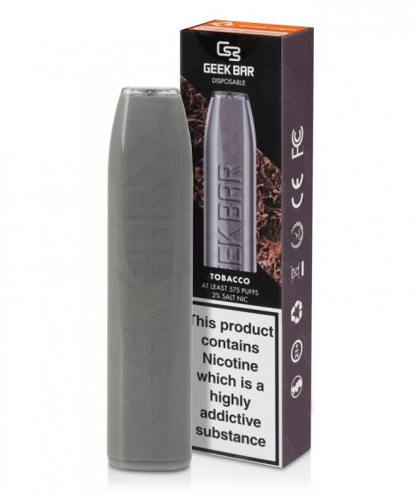 Geek Bar Tobacco Disposable, Nicotina 20mg/ml, Tigara Electronica Vape de Unica Folosinta, 600 Pufuri, 2 ml Capacitate, Calitate Premium