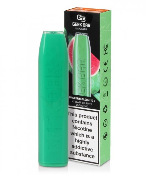 Geek Bar Watermelon Ice Disposable, Nicotina 20mg/ml, Tigara Electronica Vape de Unica Folosinta, 600 Pufuri, 2 ml Capacitate, Calitate Premium