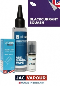 Pachet Lichid Tigara Electronica Premium Jac Vapour Blackcurrant Squash 60ml, Nicotina 3/6/9 mg/ml, High VG, Fabricat in UK