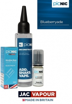 Pachet DiY Lichid Tigara Electronica Premium Jac Vapour Blueberryade 60ml, Nicotina 3/6/9 mg/ml, 80%VG 20%PG, Fabricat in UK