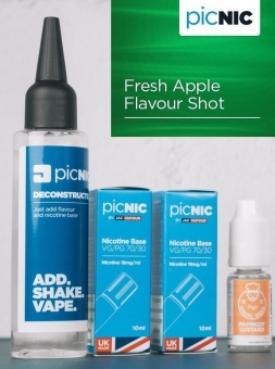Lichid Tigara Electronica Premium Jac Vapour Fresh Apple 70ml, Nicotina 5,1mg/ml, 80%VG 20%PG, Fabricat in UK, Pachet DiY