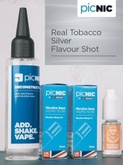 Lichid Tigara Electronica Premium Jac Vapour Real Tobacco Silver 70ml, Nicotina 5,1mg/ml, 80%VG 20%PG, Fabricat in UK, Pachet DiY