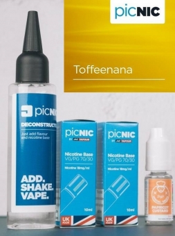 Lichid Tigara Electronica Premium Jac Vapour Toffeenana 70ml, Nicotina 5,1mg/ml, 80%VG 20%PG, Fabricat in UK, Pachet DiY