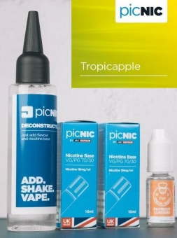 Lichid Tigara Electronica Premium Jac Vapour Tropicapple 70ml, Nicotina 5,1mg/ml, 80%VG 20%PG, Fabricat in UK, Pachet DiY