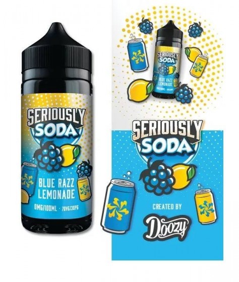 Lichid Vape Doozy Seriously Soda Blue Razz Lemonade, 100ml, Fara Nicotina, 70VG / 30PG, Fabricat in UK, Shortfill 120ml, Premium