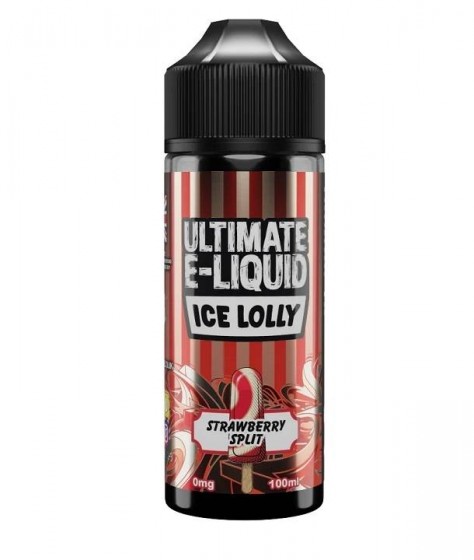 Lichid Vape Ultimate Ice Lolly Strawberry Split, 100ml, Fara Nicotina, 70VG / 30PG, Shortfill 120ml, Fabricat in UK, Calitate Premium
