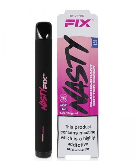 Nasty Air Fix V2 Blackcurrant Cotton Candy, Nicotina  20mg / 10mg, Vape de Unica Folosinta, 675 Pufuri, 2 ml Capacitate, Calitate Premium