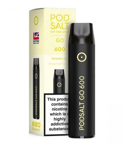 Pod Salt GO 600 Banana Ice 2ml, Vape de Unica Folosinta, 600 Inhalari, Nicotina 20 mg/ml, Calitate Premium UK