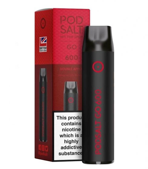 Pod Salt GO 600 Double Apple 2ml, Vape de Unica Folosinta, 600 Inhalari, Nicotina 20 mg/ml, Calitate Premium UK