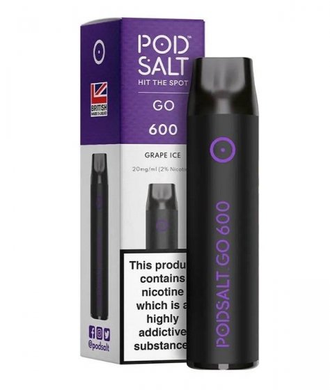 Pod Salt GO 600 Grape Ice 2ml, Vape de Unica Folosinta, 600 Inhalari, Nicotina 20 mg/ml, Calitate Premium UK