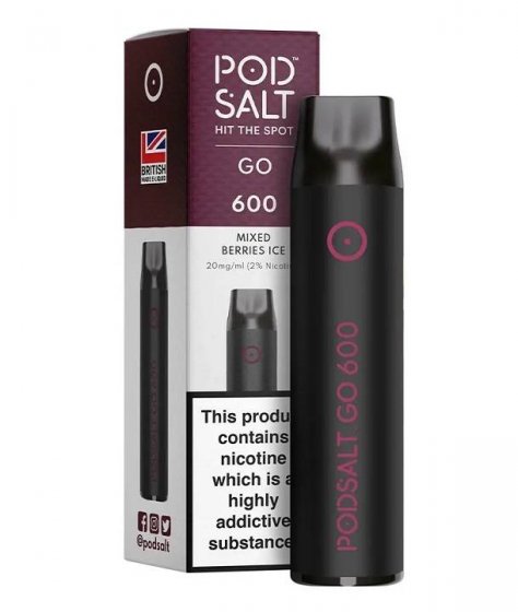 Pod Salt GO 600 Mixed Berries Ice 2ml, Vape de Unica Folosinta, 600 Inhalari, Nicotina 20 mg/ml, Calitate Premium UK