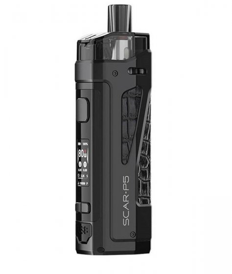 Vape Kit Smok Scar P5 Black 80W, Culoare Negru, MTL si DL, Plaja 5-80W, Display Color